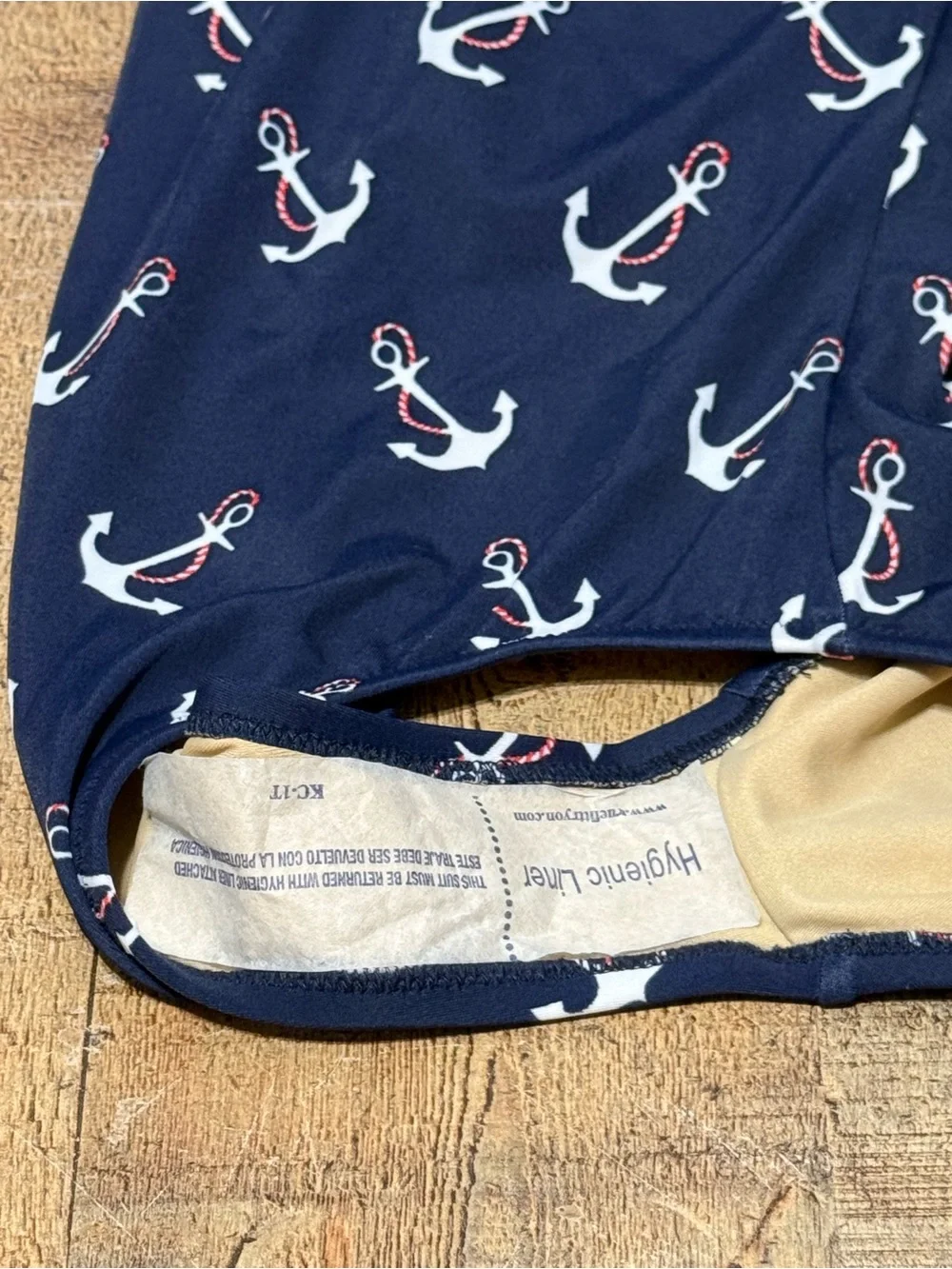 J crew One Piece Swimsuit Size small Navy Blue Womens Anchor Print Nautical